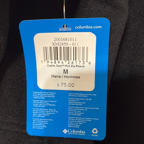 🔥BNWT MENS COLUMBIA BLK FLEECE JACKET🔥 - Picture 4 of 4